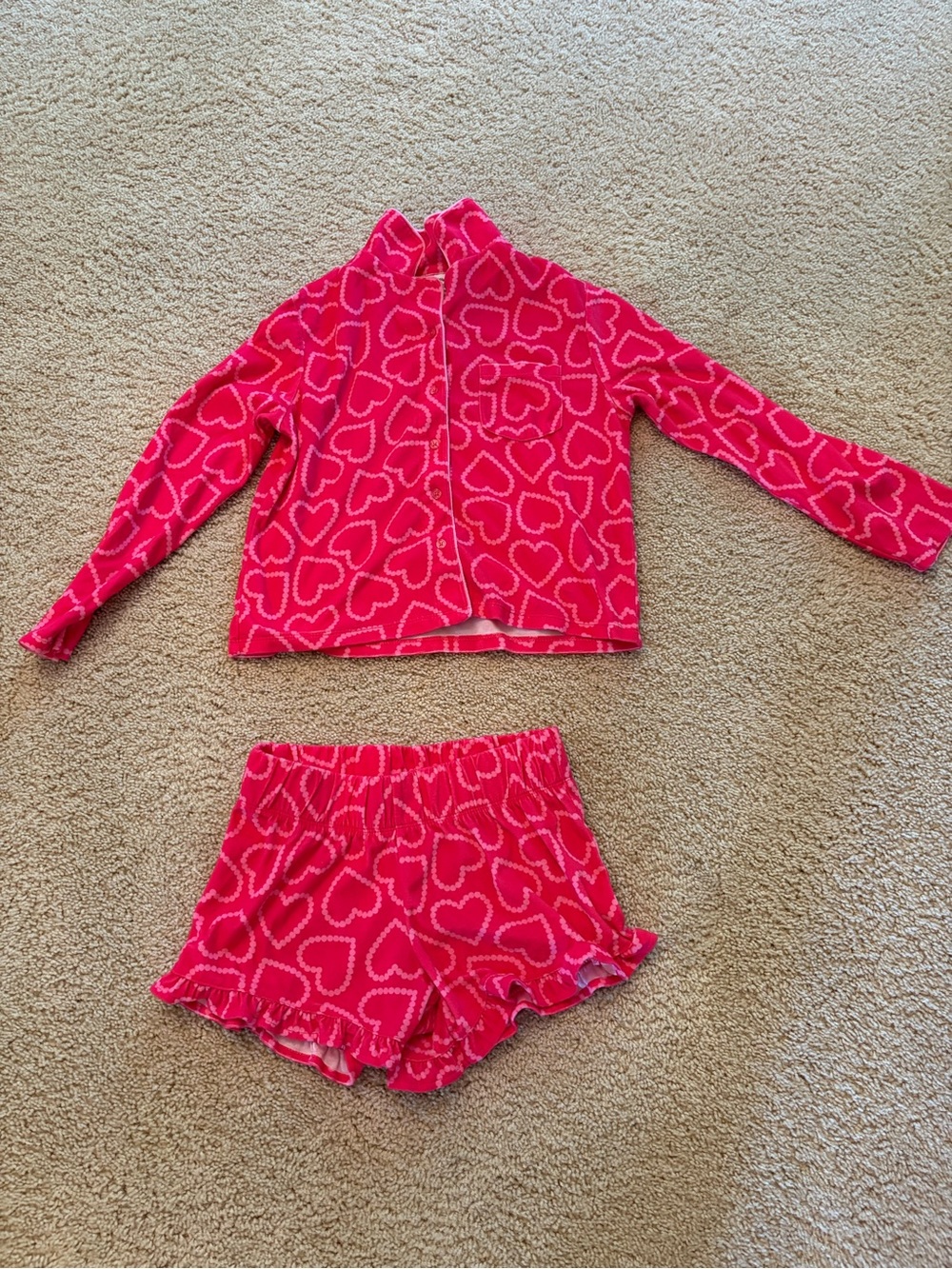 art class Hot Pink Heart Zip Jacket & Shorts Pajama Set